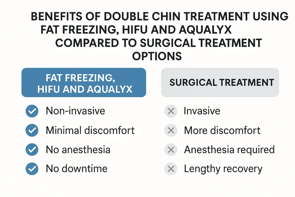 Graphic about the benefits of double chin treatment Chandlers Green - from LA LIPO