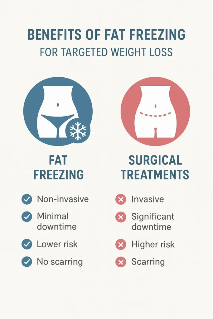 graphic showing the benefits of fat freezing Chandlers Green