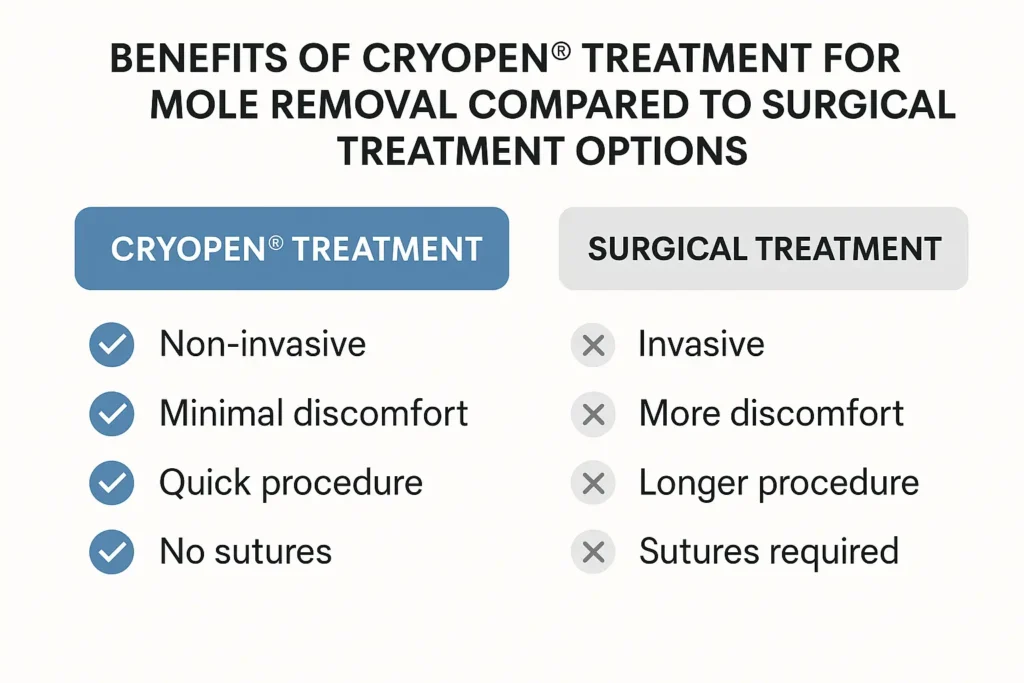 Benefits of facial mole removal Chandlers Green - call our team today to book a consultation