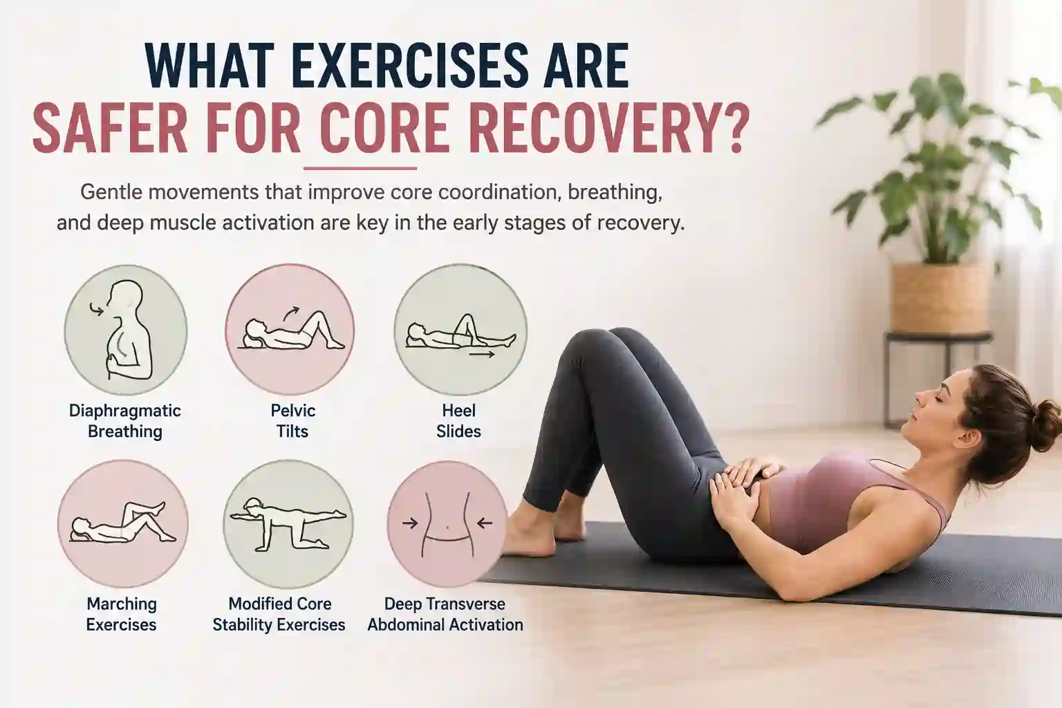 Which exercises may help diastasis recti Chandlers Green?